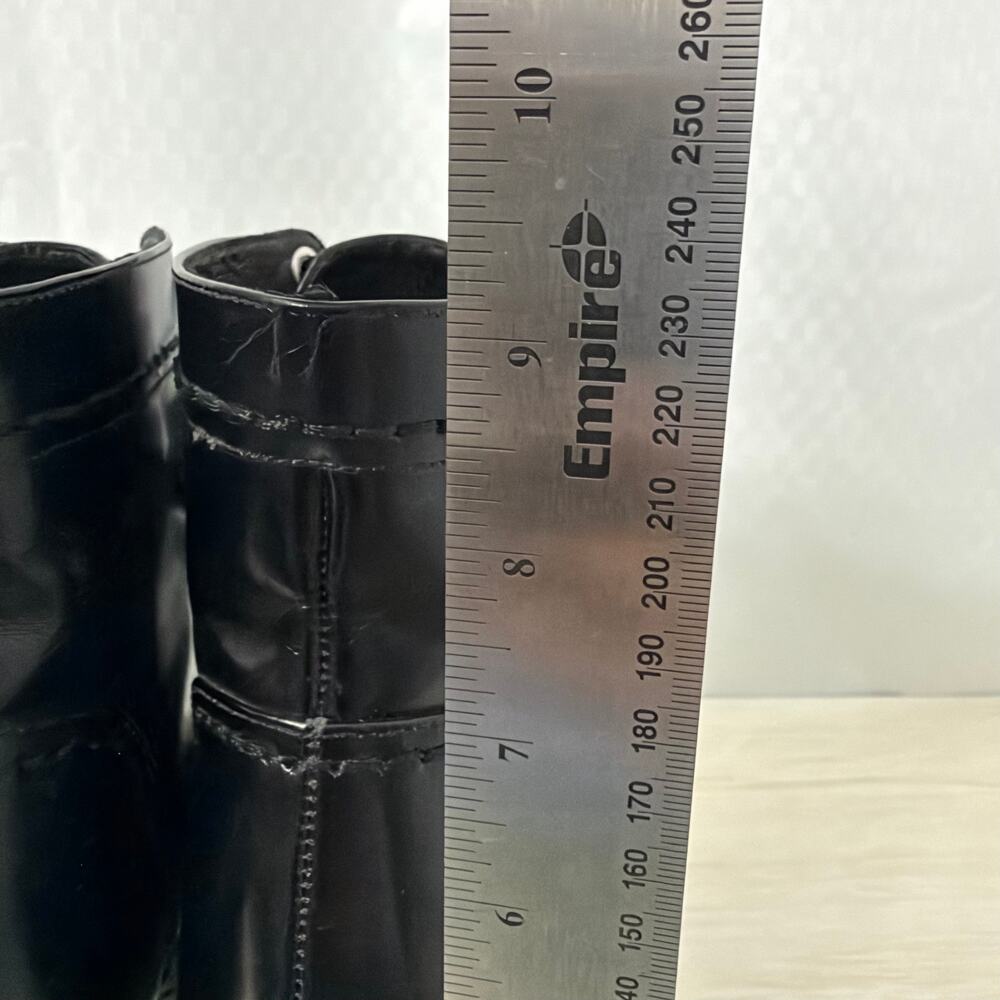 Schutz Black Leather Combat Boots Womens Size 8 B Heel Lace Up - Picture 7 of 13